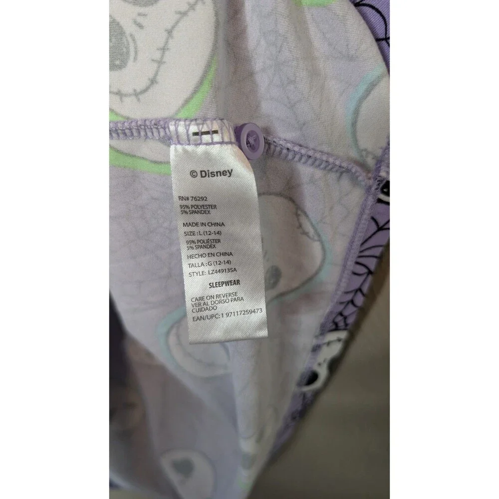 Disney Womens Large Purple Nightmare Before Christmas 2 Piece Pajama Set - Picture 4 of 9
